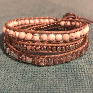 Gray Mixed Media Victoria Emerson Wrap Bracelet